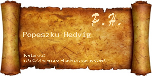 Popeszku Hedvig névjegykártya